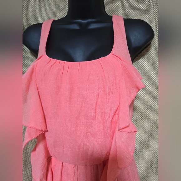 Lily Rose Pink Asymmetrical Ruffled Halter Dress - Picture 4 of 10